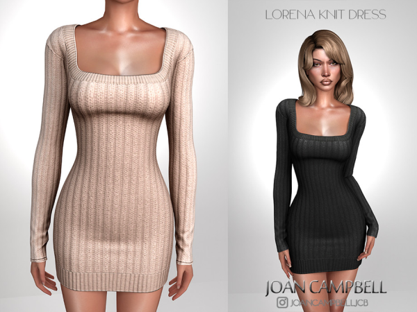 Sims 4 LORENA KNIT DRESS by Joan_Campbell_Beauty_