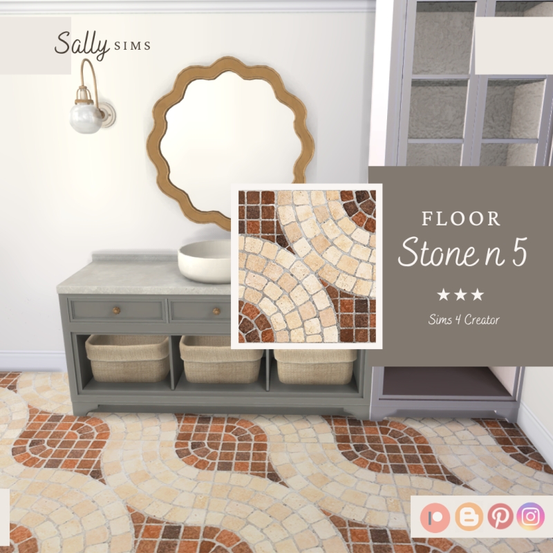 Alpha Floor STONE N5 by sally4sims - The Sims 4 Custom Content