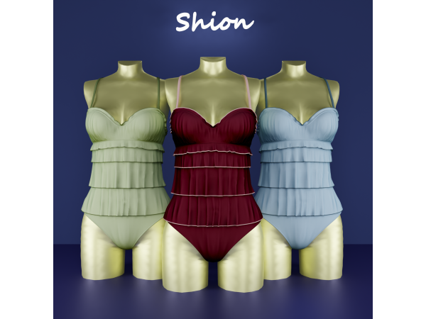 Alpha Shion Juliette Ruffled Swimsuit Set - The Sims 4 Custom Content