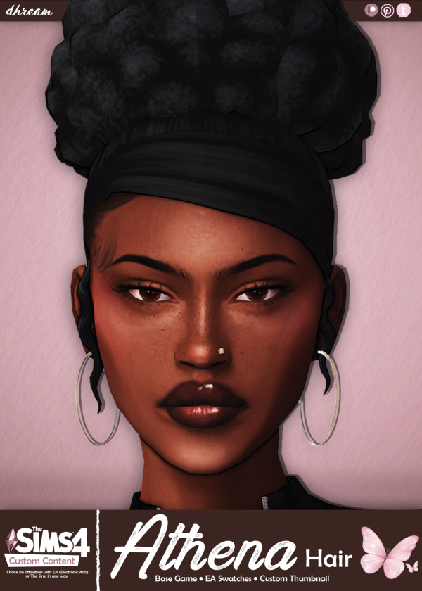 Maxis Match Athena Hair by simsfinds - The Sims 4 Custom Content