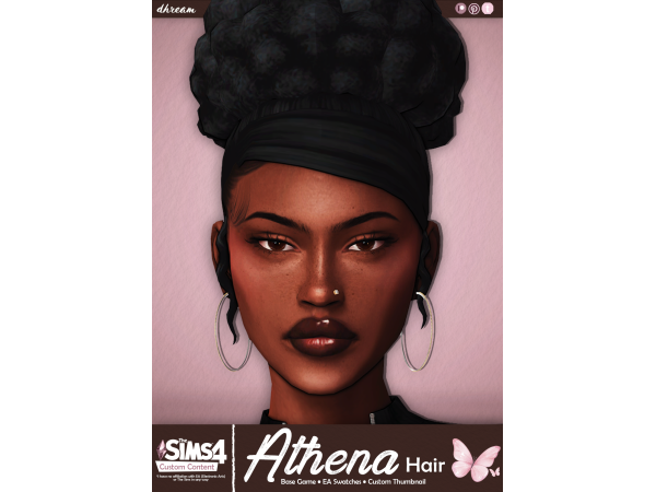 Maxis Match Athena Hair by dhream - The Sims 4 Custom Content