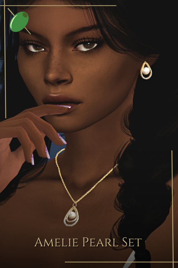Alpha Amelie Pearl Set by pitted0live - The Sims 4 Custom Content