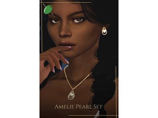 Alpha Amelie Pearl Set - The Sims 4 Custom Content