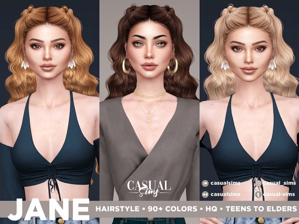 Alpha Jane Haistyle (No Bangs) - The Sims 4 Custom Content