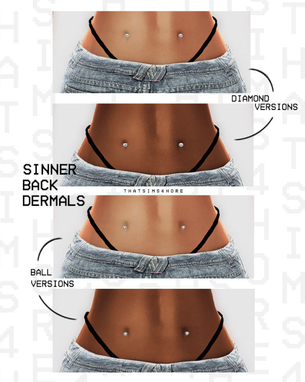 Alpha Sinner back dermals by simsfinds - The Sims 4 Custom Content