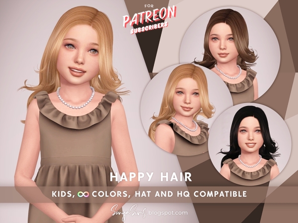 Alpha Happy Hair - The Sims 4 Custom Content