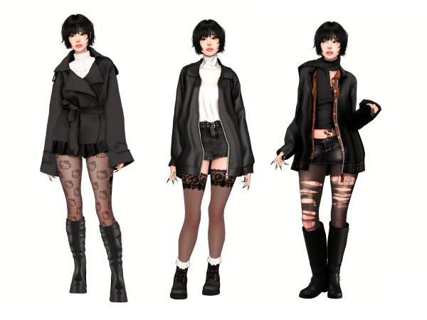 Alpha random lookbook by bunnimiow - The Sims 4 Custom Content