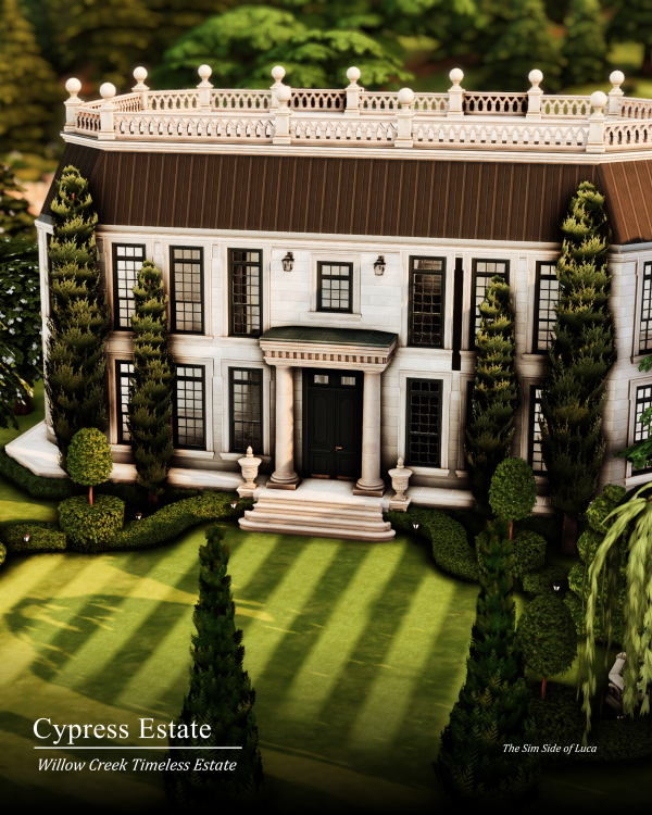 Maxis Match Cypress Estate Willow Creek by simsfinds - The Sims 4 Custom Content