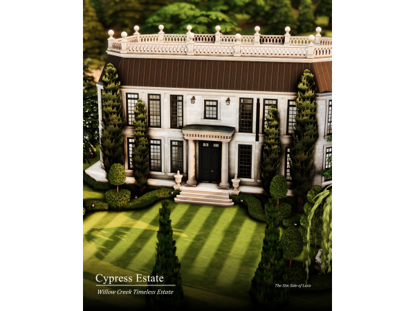 Maxis Match Cypress Estate Willow Creek by TheSimSideofLuca - The Sims 4 Custom Content