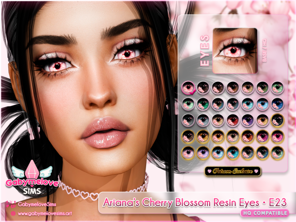 Mix Arianas Cherry Blossom Resin Eyes E23 Signature Edition - The Sims 4 Custom Content