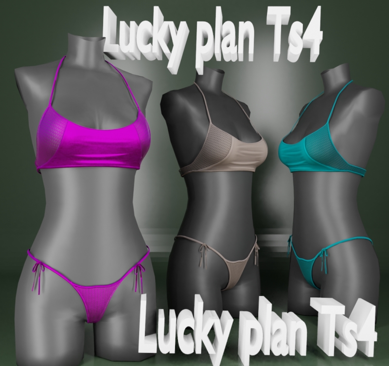 Alpha LPstellagray lingerie by lucky-plan-ts4 - The Sims 4 Custom Content