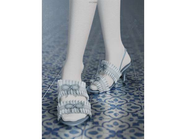 Alpha Ruffle Slingback by mirosims2020 - The Sims 4 Custom Content