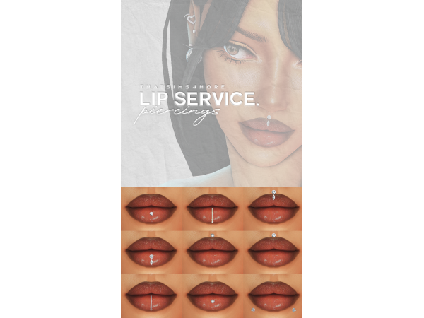Mix LIP SERVICE piercings by thatsims4hore - The Sims 4 Custom Content