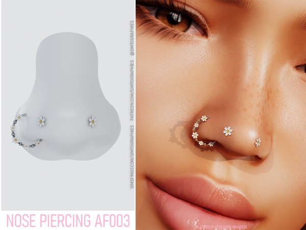 Alpha Nose Piercing AF003 - The Sims 4 Custom Content