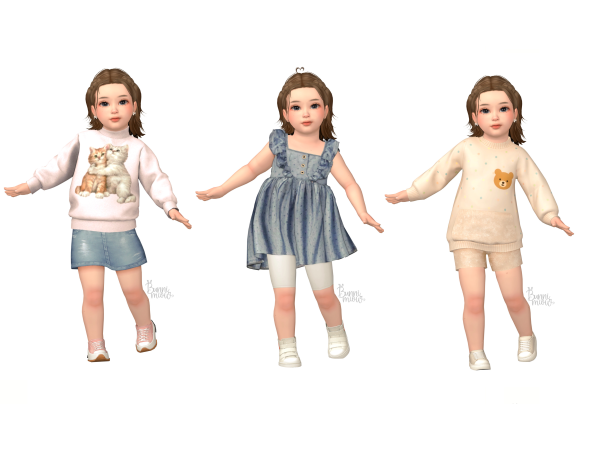 Mix very cute toddler lookbook by bunnimiow - The Sims 4 Custom Content