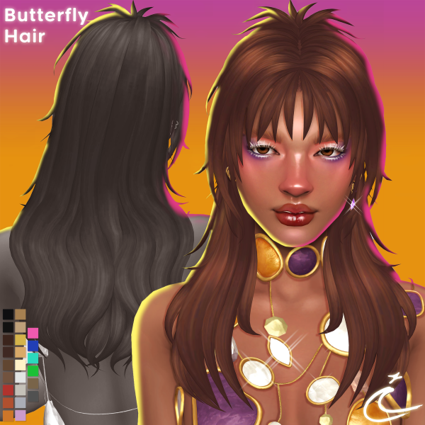Maxis Match BUTTERFLY HAIR by simsfinds - The Sims 4 Custom Content