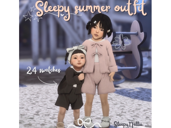 Mix Sleepy summer outfit (Infant) - The Sims 4 Custom Content