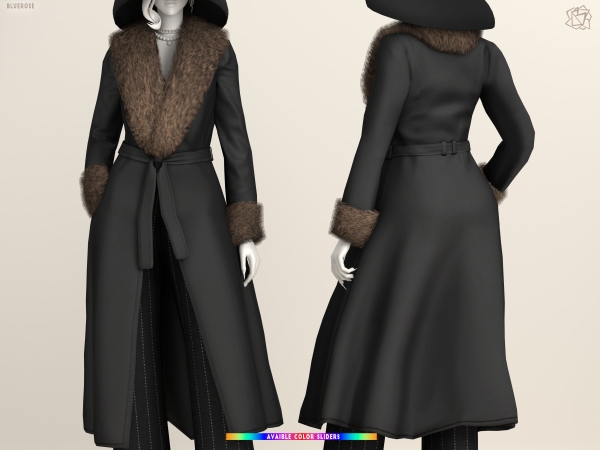 Alpha Rosalie Mobwife Close Coat Acc brsims - The Sims 4 Custom Content