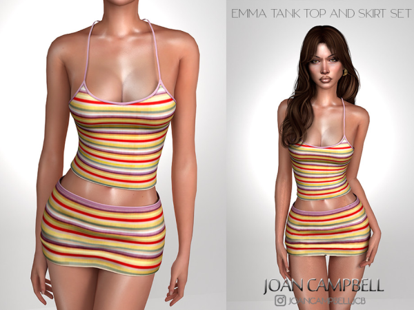 Alpha EMMA TANK TOP AND SKIRT SET by Joan_Campbell_Beauty_ - The Sims 4 Custom Content