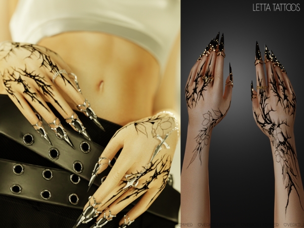 Mix Letta hands tattoos - The Sims 4 Custom Content