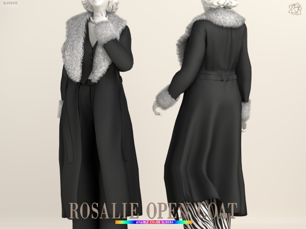 Alpha Rosalie Mobwife Open Coat Acc brsims - The Sims 4 Custom Content