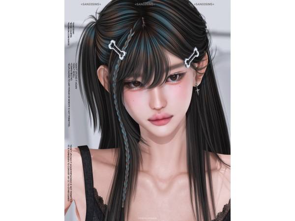 Alpha 333Bone Hairpin - The Sims 4 Custom Content