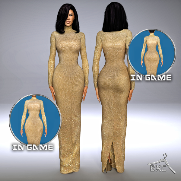 Alpha KIM KARDASHIAN GUCCI DRESS by simsfinds - The Sims 4 Custom Content