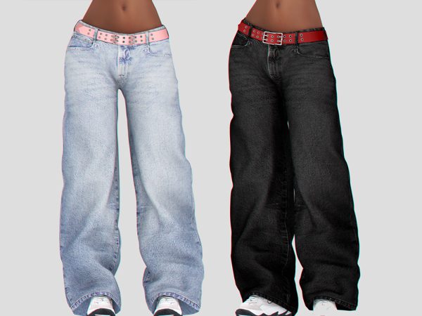 Alpha Loose Baggy Denim Pants Set by BackTrack - The Sims 4 Custom Content
