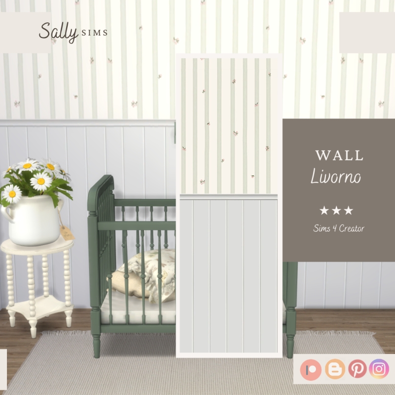 Alpha Wall LIVORNO by sally4sims - The Sims 4 Custom Content
