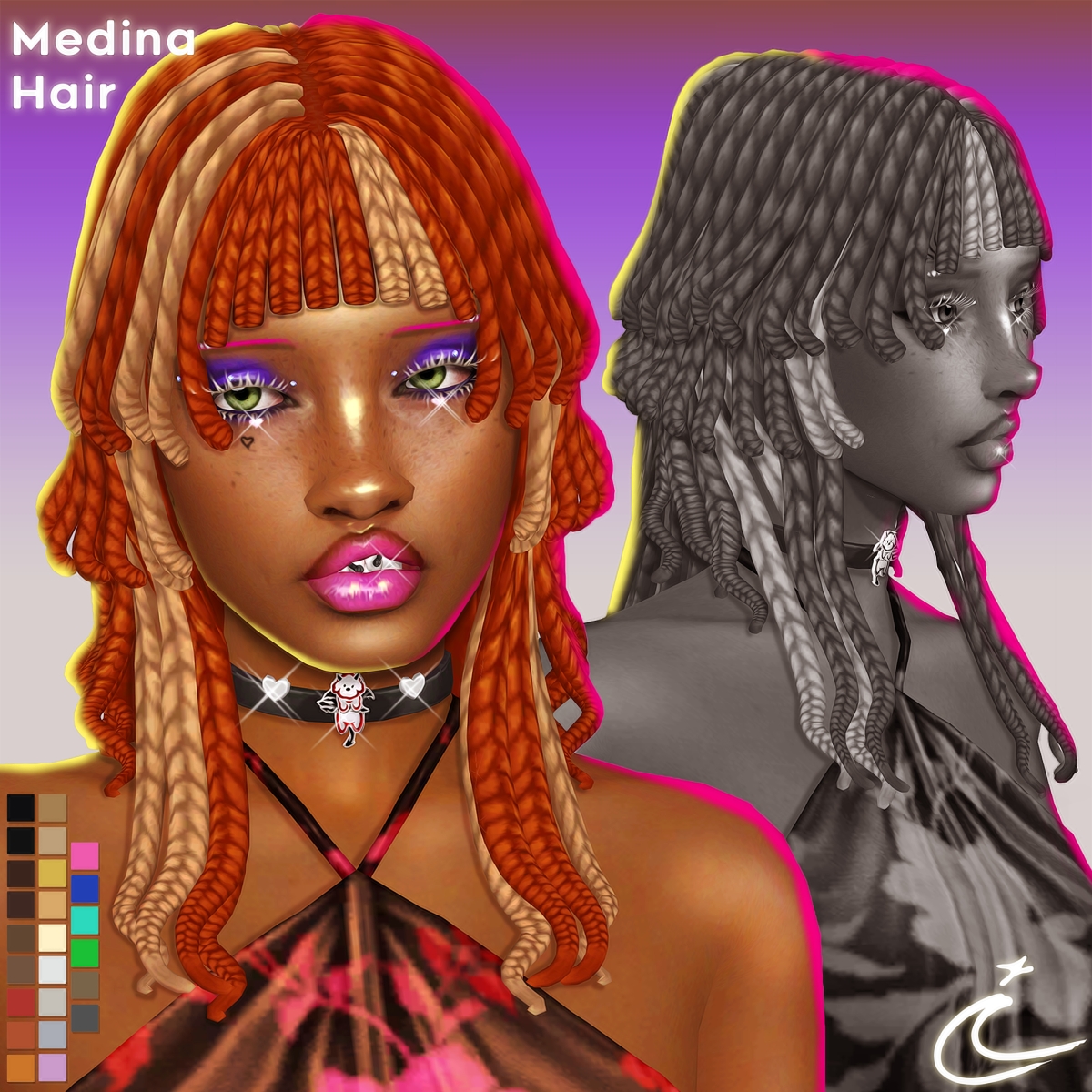 Maxis Match MEDINA HAIR by simsfinds - The Sims 4 Custom Content