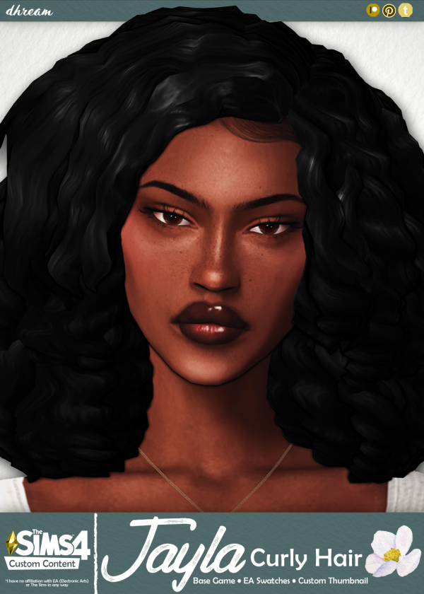 Maxis Match Jayla Curly Hair by simsfinds - The Sims 4 Custom Content