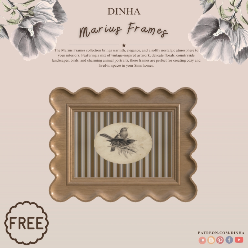 Alpha Marius Frames (V1) by dinhagamer - The Sims 4 Custom Content