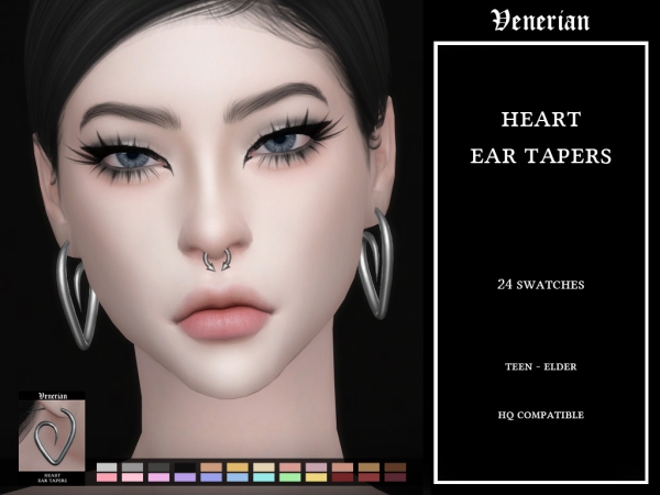 Mix Heart Ear Tapers - The Sims 4 Custom Content