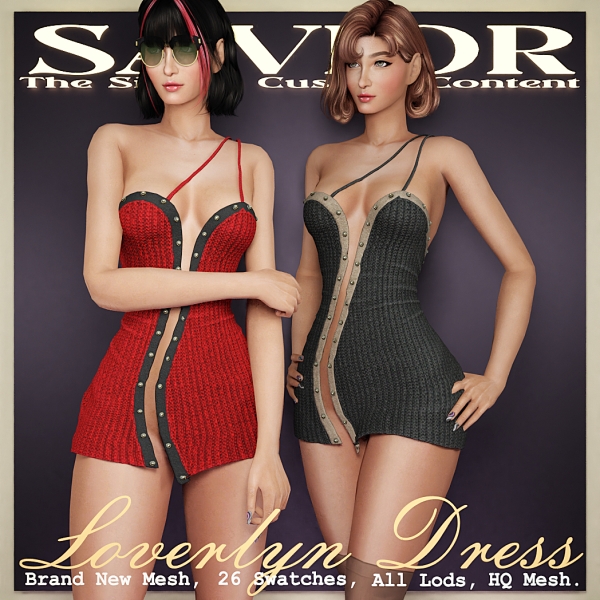 Alpha Svr_Loverlyn Melitares Dress by saviorts4 - The Sims 4 Custom Content
