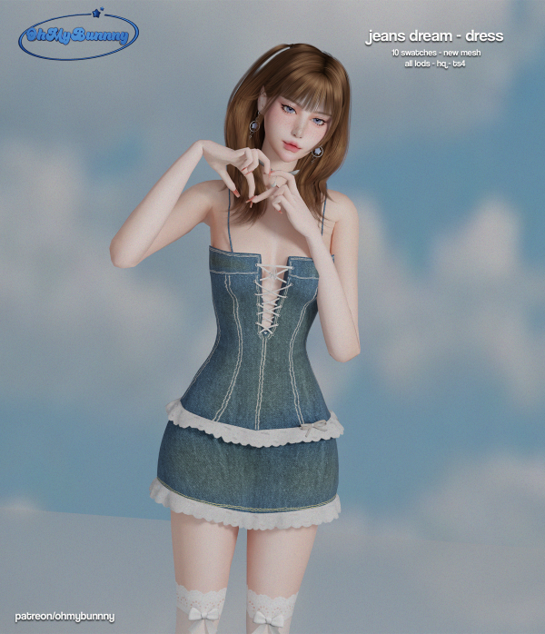Alpha Jeans Dream Dress by ohmybunnny2 - The Sims 4 Custom Content