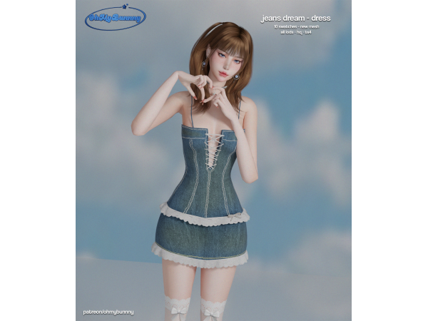 Alpha Jeans Dream Dress - The Sims 4 Custom Content