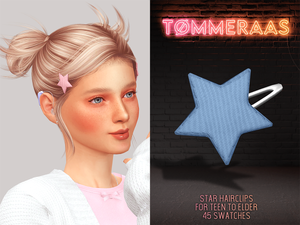 Mix TØMMERAAS Star Hair Clips for Teen to Elder - The Sims 4 Custom Content