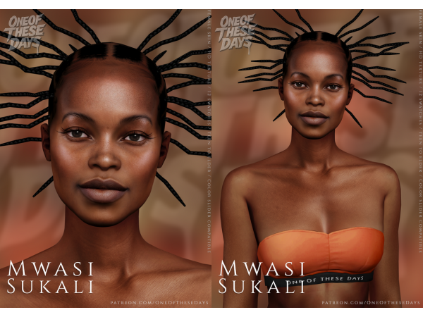 Alpha Mwasi Sukali SKINSKINOVERLAY facemask blush lipstick tray files - The Sims 4 Custom Content