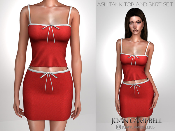 Alpha ASH TANK TOP AND SKIRT SET by Joan_Campbell_Beauty_ - The Sims 4 Custom Content