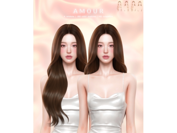 Alpha Amour Hairstyle - The Sims 4 Custom Content