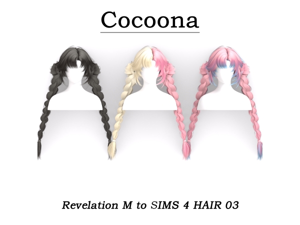Sims 4 Alpha Braided Hairstyles CC: Cocoona_Revelation M to SIMS 4 HAIR 03