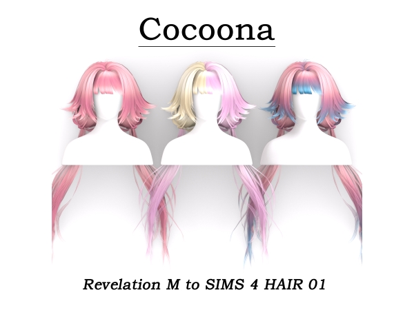 Alpha Cocoona_Revelation M to SIMS 4 HAIR 01 - The Sims 4 Custom Content