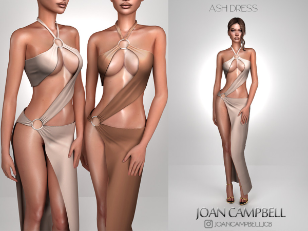 Alpha ASH DRESS by Joan_Campbell_Beauty_ - The Sims 4 Custom Content