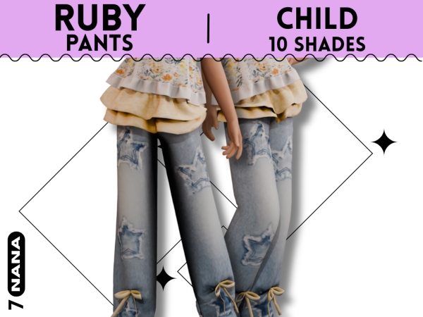 Maxis Match 7NANA (Ruby) Jeans Pants For Children - The Sims 4 Custom Content