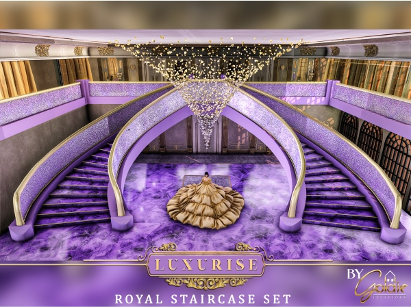 Alpha Royal Staircase set - The Sims 4 Custom Content