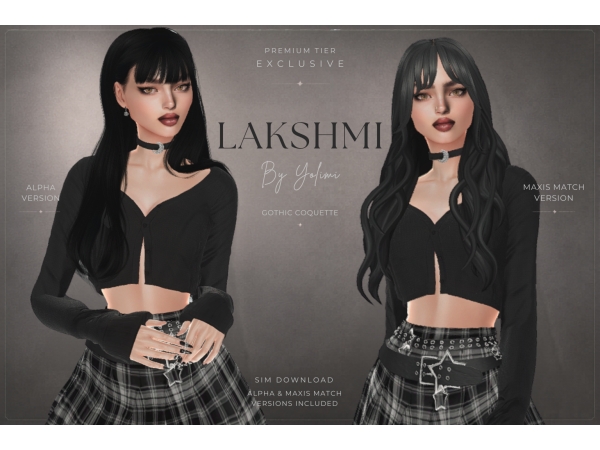 Mix Lakshmi Noonan Gothic Coquette Sim 8 Outfits Alpha Maxis Match Versions - The Sims 4 Custom Content