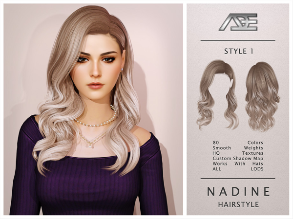 Alpha Nadine Hairstyle Style 1 by Ade_Darma - The Sims 4 Custom Content