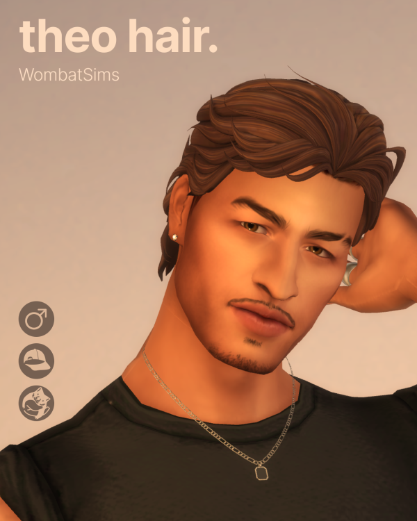 Maxis Match Theo Hair by simsfinds - The Sims 4 Custom Content