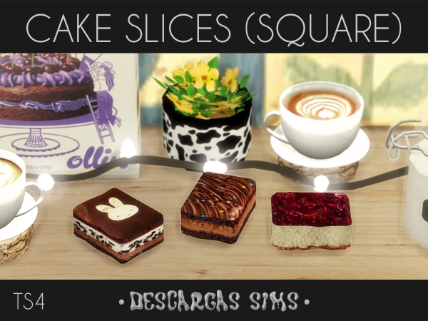 Alpha Cake Slices (Square) - The Sims 4 Custom Content