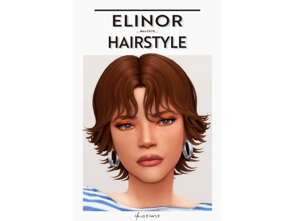 Maxis Match Elinor hair by ikosims - The Sims 4 Custom Content